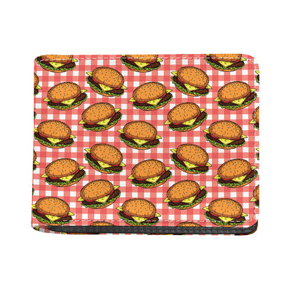 Hamburger Plaid Pattern Print Bifold Wallet