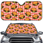 Hamburger Plaid Pattern Print Car Windshield Sun Shade