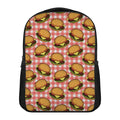 Hamburger Plaid Pattern Print Casual Backpack