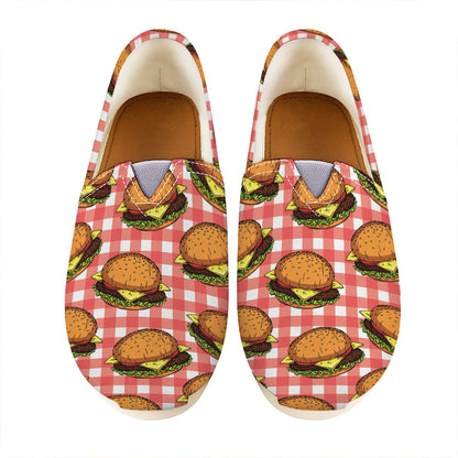 Hamburger Plaid Pattern Print Casual Shoes