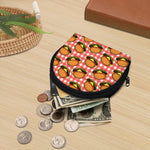 Hamburger Plaid Pattern Print Coin Purse