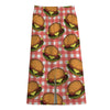 Hamburger Plaid Pattern Print Cotton Front Slit Maxi Skirt