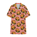 Hamburger Plaid Pattern Print Cotton Hawaiian Shirt