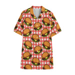 Hamburger Plaid Pattern Print Cotton Hawaiian Shirt