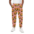 Hamburger Plaid Pattern Print Cotton Sweatpants