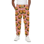 Hamburger Plaid Pattern Print Cotton Pants