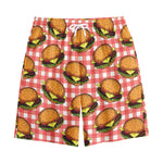 Hamburger Plaid Pattern Print Cotton Shorts