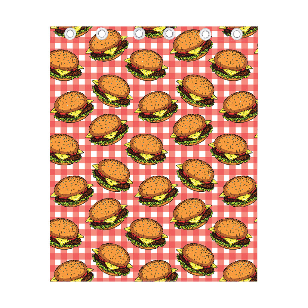Hamburger Plaid Pattern Print Curtain