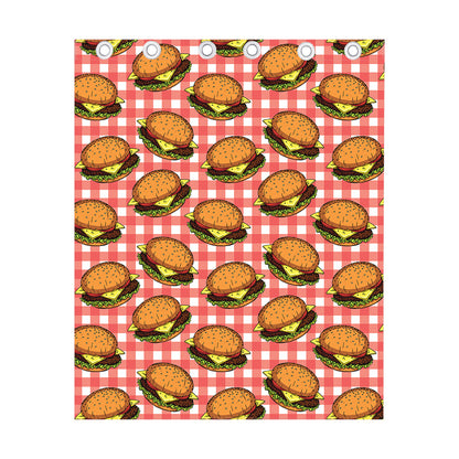 Hamburger Plaid Pattern Print Curtain