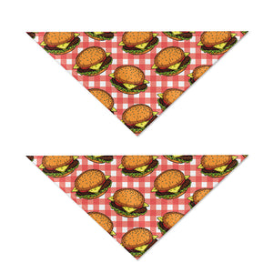 Hamburger Plaid Pattern Print Dog Bandana