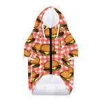 Hamburger Plaid Pattern Print Dog Zip Up Hoodie