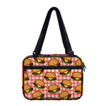 Hamburger Plaid Pattern Print Double Strap Bible Bag