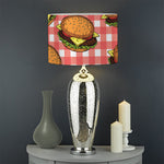 Hamburger Plaid Pattern Print Drum Lamp Shade