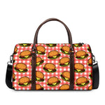 Hamburger Plaid Pattern Print Duffle Bag