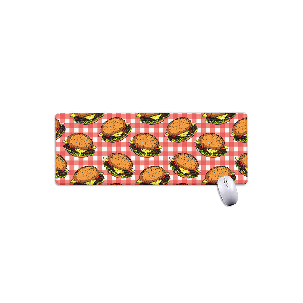 Hamburger Plaid Pattern Print Extended Mouse Pad