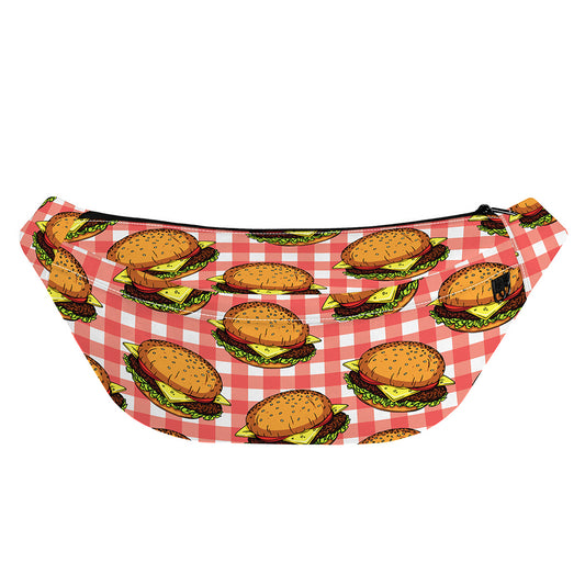 Hamburger Plaid Pattern Print Fanny Pack