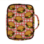 Hamburger Plaid Pattern Print Front Pocket Bible Bag