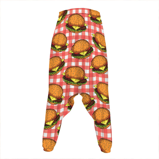 Hamburger Plaid Pattern Print Hammer Pants