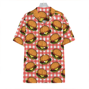 Hamburger Plaid Pattern Print Hawaiian Shirt