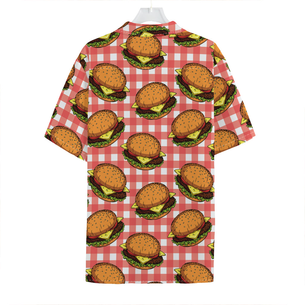 Hamburger Plaid Pattern Print Hawaiian Shirt