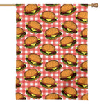 Hamburger Plaid Pattern Print House Flag