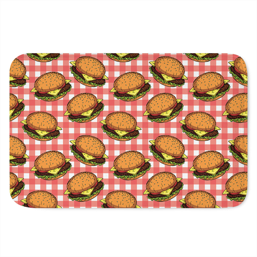 Hamburger Plaid Pattern Print Indoor Door Mat