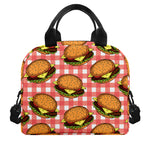 Hamburger Plaid Pattern Print Insulated Lunch Bag
