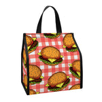 Hamburger Plaid Pattern Print Insulated Lunch Tote