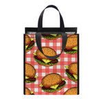 Hamburger Plaid Pattern Print Insulated Lunch Tote