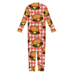 Hamburger Plaid Pattern Print Jumpsuit