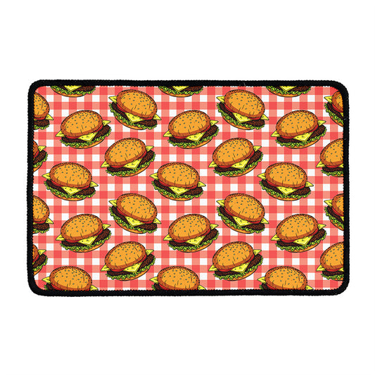 Hamburger Plaid Pattern Print Kitchen Mat