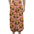 Hamburger Plaid Pattern Print Lantern Pants
