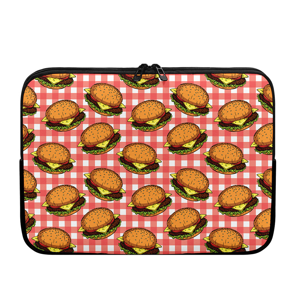 Hamburger Plaid Pattern Print Laptop Sleeve