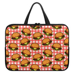 Hamburger Plaid Pattern Print Laptop Sleeve With Handle