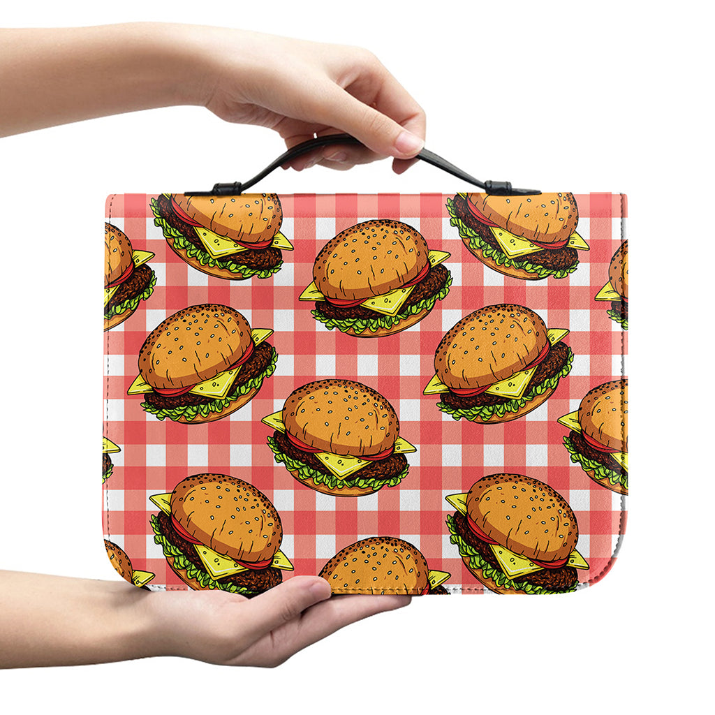 Hamburger Plaid Pattern Print Leather Bible Cover