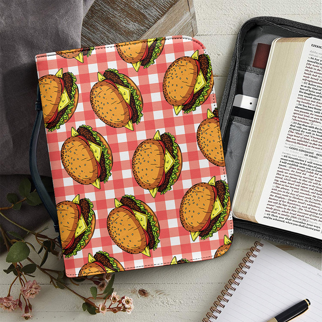 Hamburger Plaid Pattern Print Leather Bible Cover