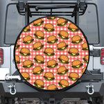 Hamburger Plaid Pattern Print Leather Spare Tire Cover