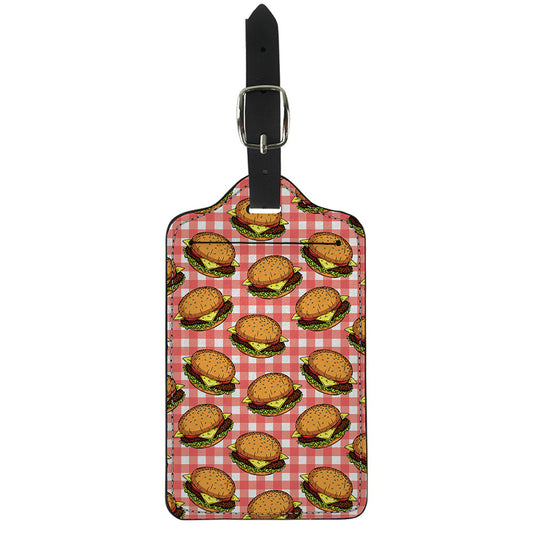 Hamburger Plaid Pattern Print Luggage Tag