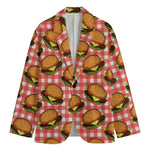 Hamburger Plaid Pattern Print Men's Blazer