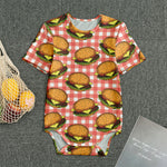 Hamburger Plaid Pattern Print Men's Bodysuit