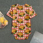 Hamburger Plaid Pattern Print Men's Bodysuit