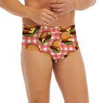Hamburger Plaid Pattern Print Men's Briefs