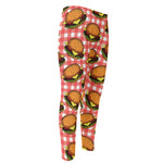 Hamburger Plaid Pattern Print Men's Compression Pants