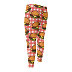 Hamburger Plaid Pattern Print Men's Compression Pants