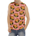 Hamburger Plaid Pattern Print Men's Fitness Tank Top