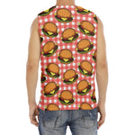 Hamburger Plaid Pattern Print Men's Fitness Tank Top