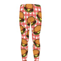 Hamburger Plaid Pattern Print Men's Leggings