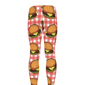 Hamburger Plaid Pattern Print Men's leggings