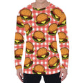 Hamburger Plaid Pattern Print Men's Long Sleeve T-Shirt