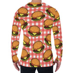 Hamburger Plaid Pattern Print Men's Long Sleeve T-Shirt